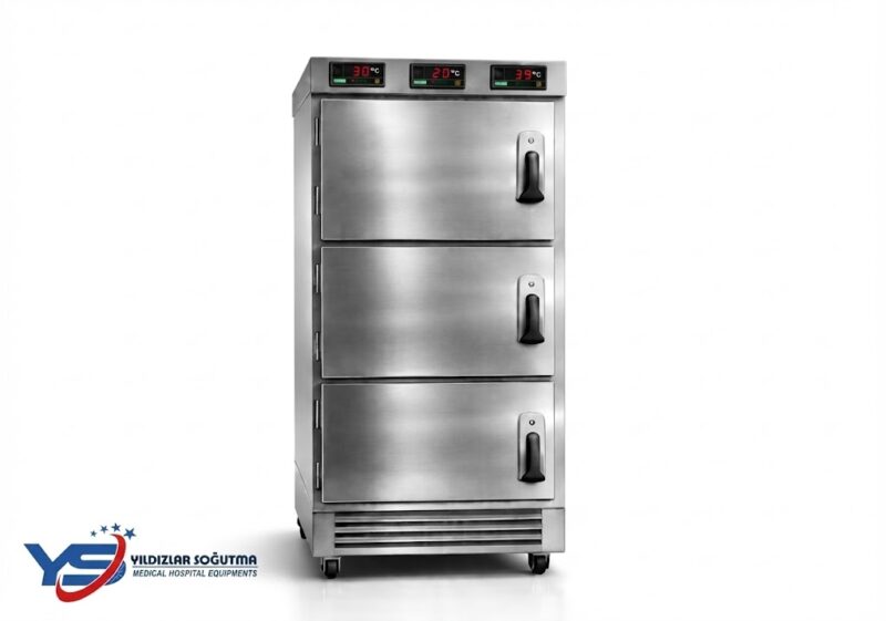 Hastane Tipi 3 Üniteli Morg | Dijital Kontrollü Morg Dolabı
