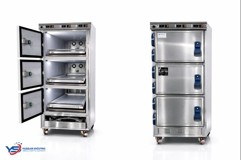 3 Üniteli Morg Ünitesi | Önden Yüklemeli Paslanmaz Morg